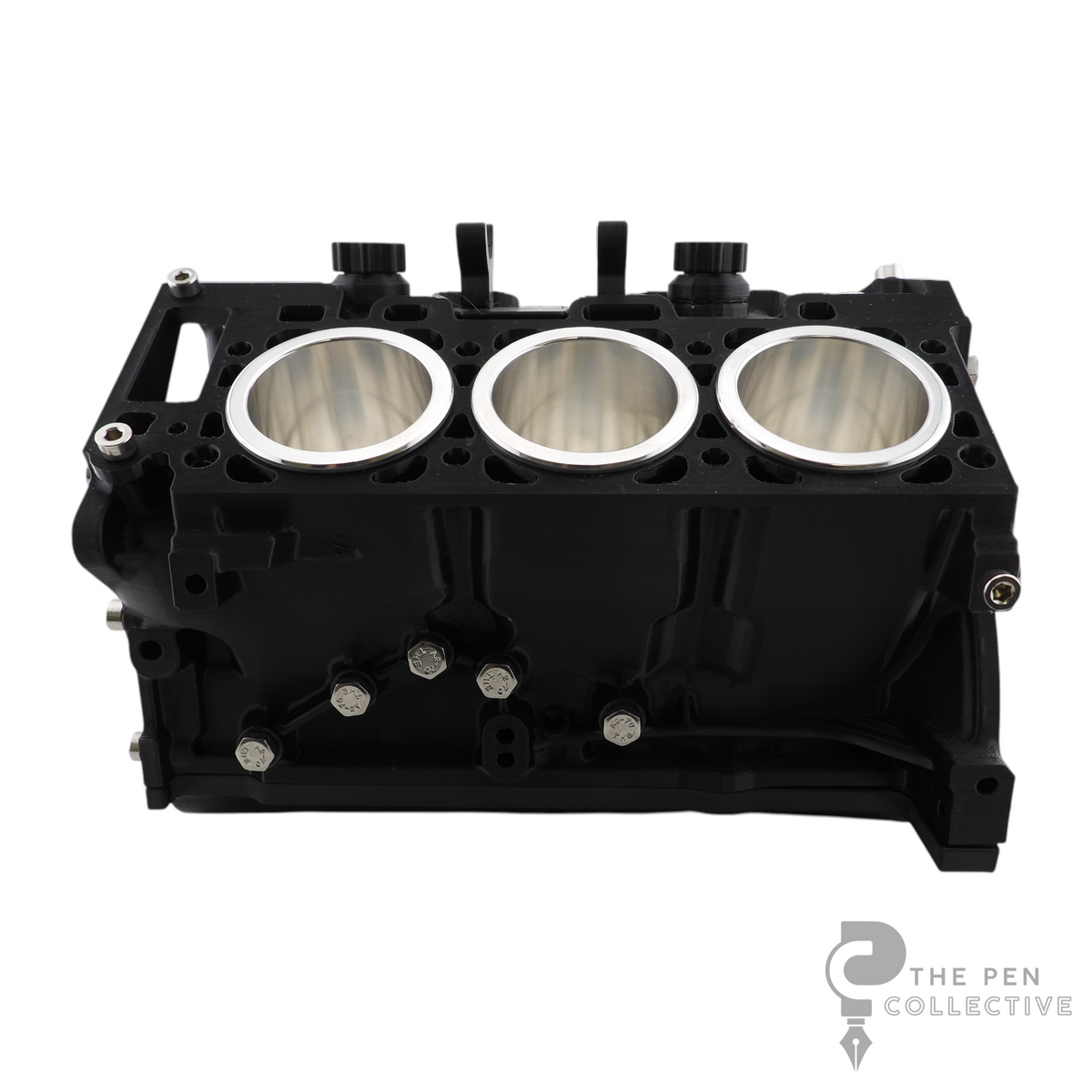 V6 Engine Block Inspired Pen Stand, Black or Silver