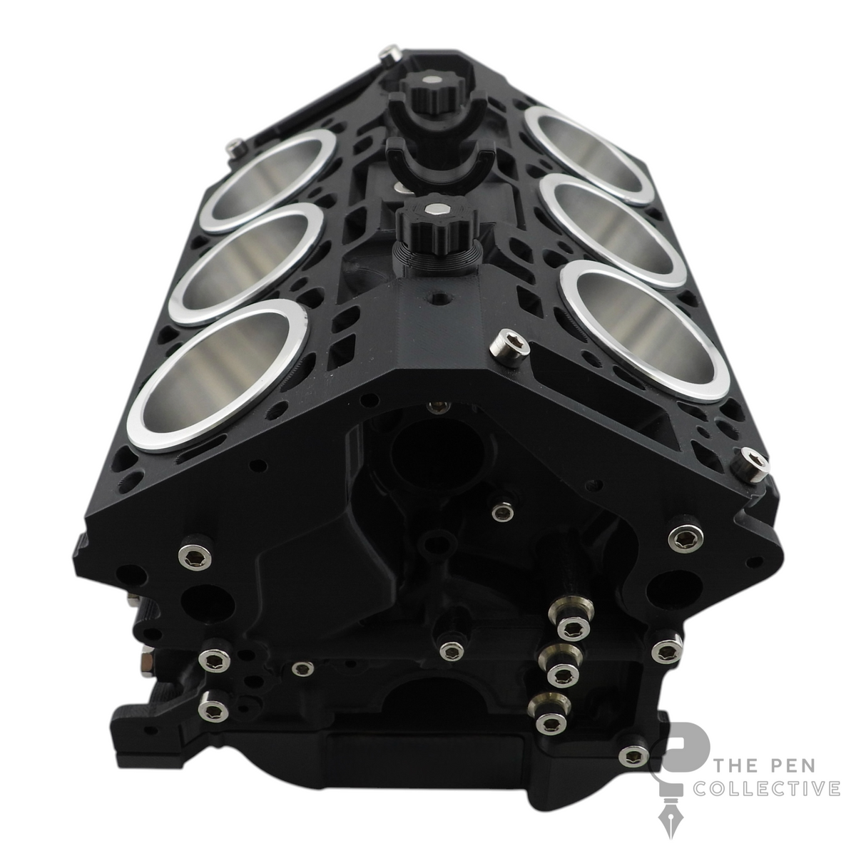 V6 Engine Block Inspired Pen Stand, Black or Silver