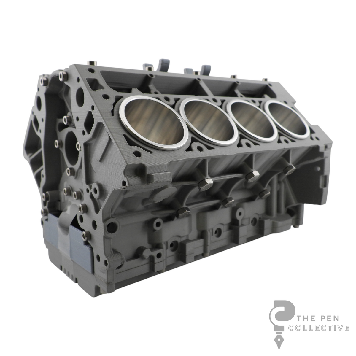 V8 Engine Block Inspired Pen Stand, Black or Silver