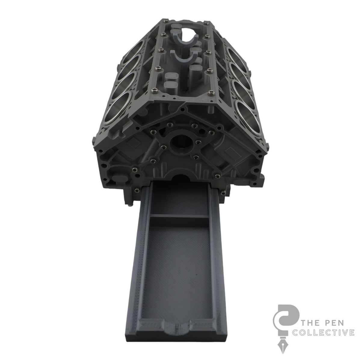 V8 Engine Block Inspired Pen Stand, Black or Silver