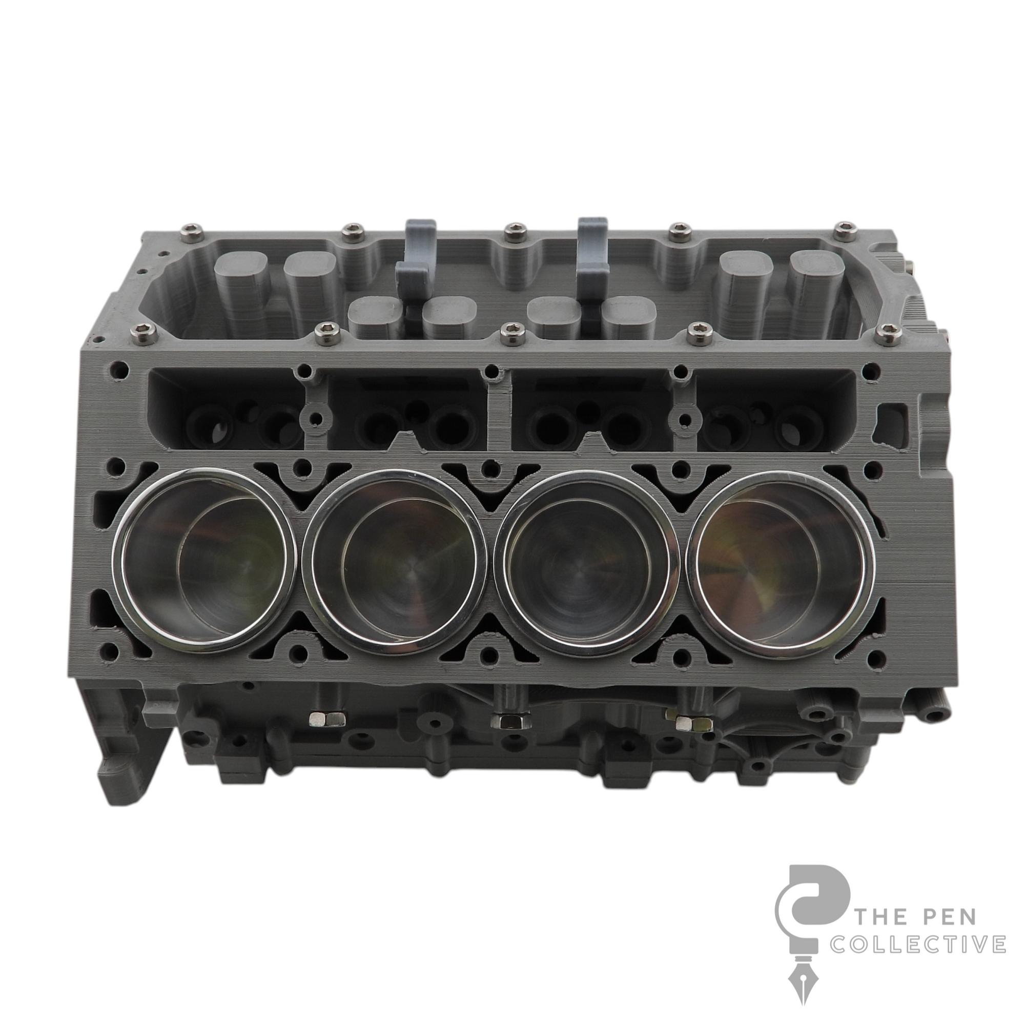 V8 Engine Block Inspired Pen Stand, Black or Silver