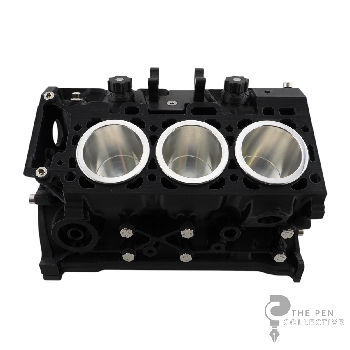V6 Engine Block Inspired Pen Stand, Black or Silver