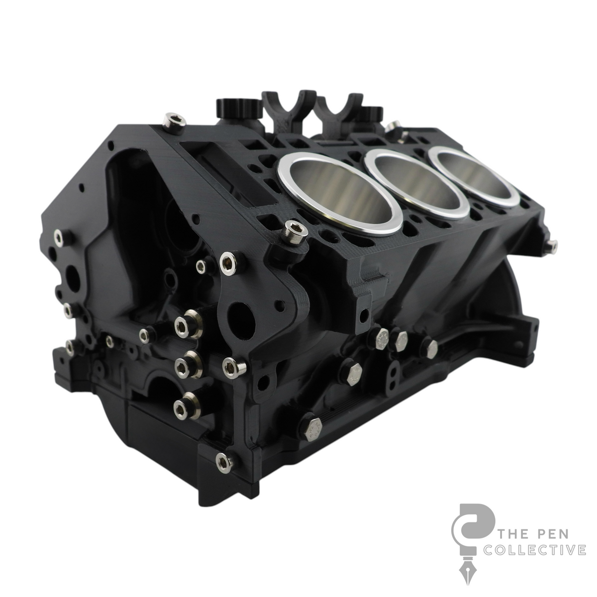 V6 Engine Block Inspired Pen Stand, Black or Silver