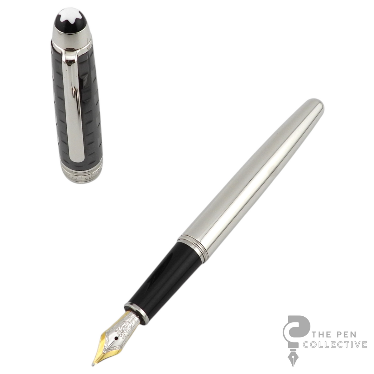 Montblanc Meisterstuck Solitaire Ceramics Black Prisma Fountain Pen - 103106