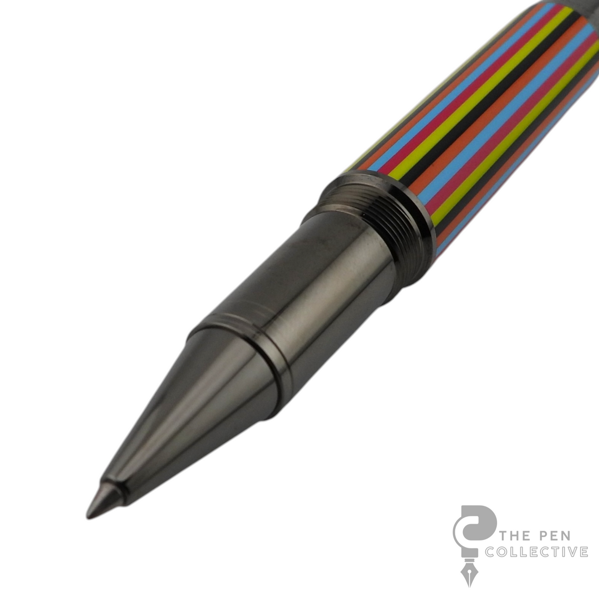 The Pen Collective Montblanc The Beatles Special Edition rollerball pen with a colourful striped lacquered barrel